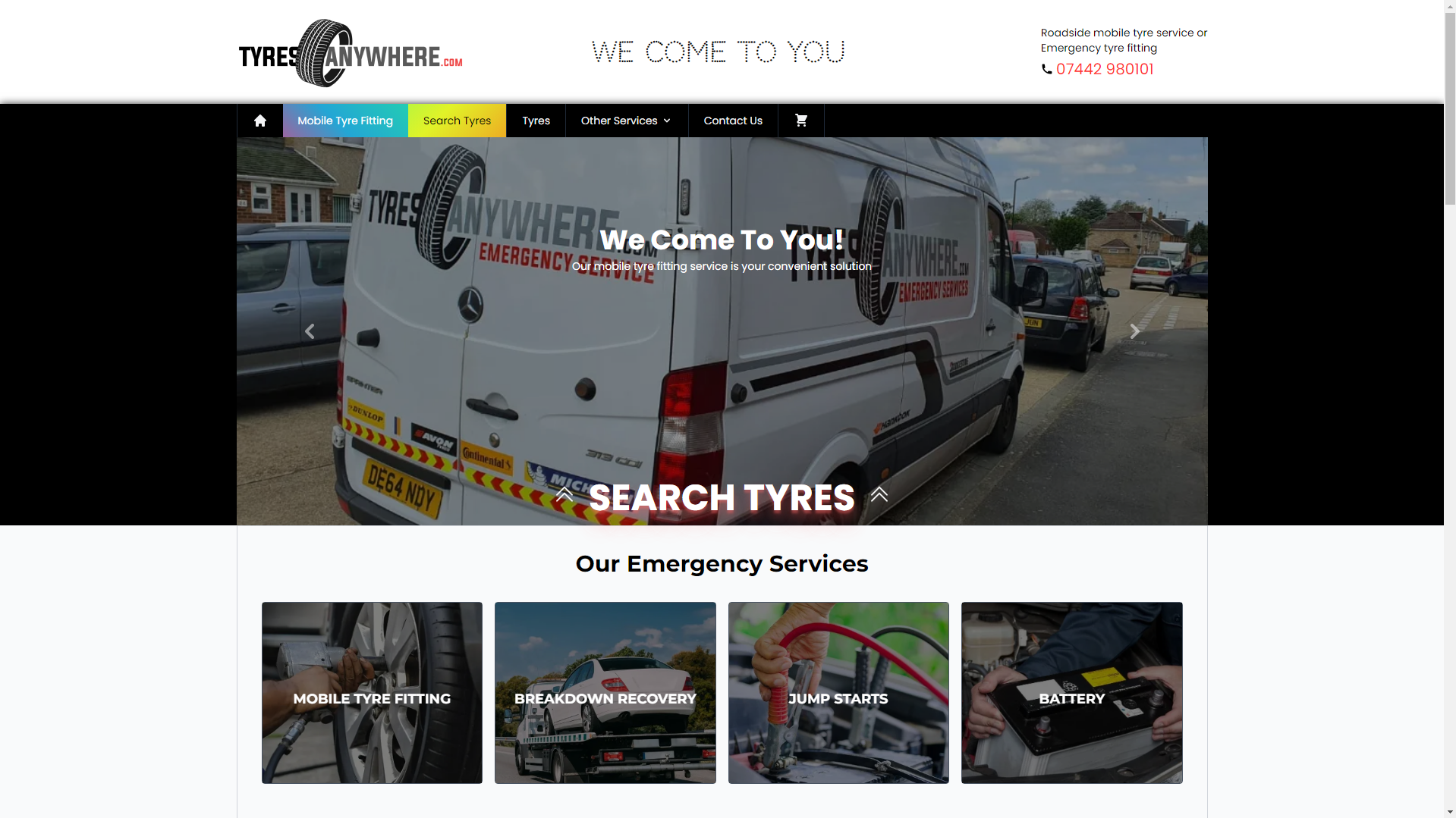Home page of Tyres Anywhere LTD