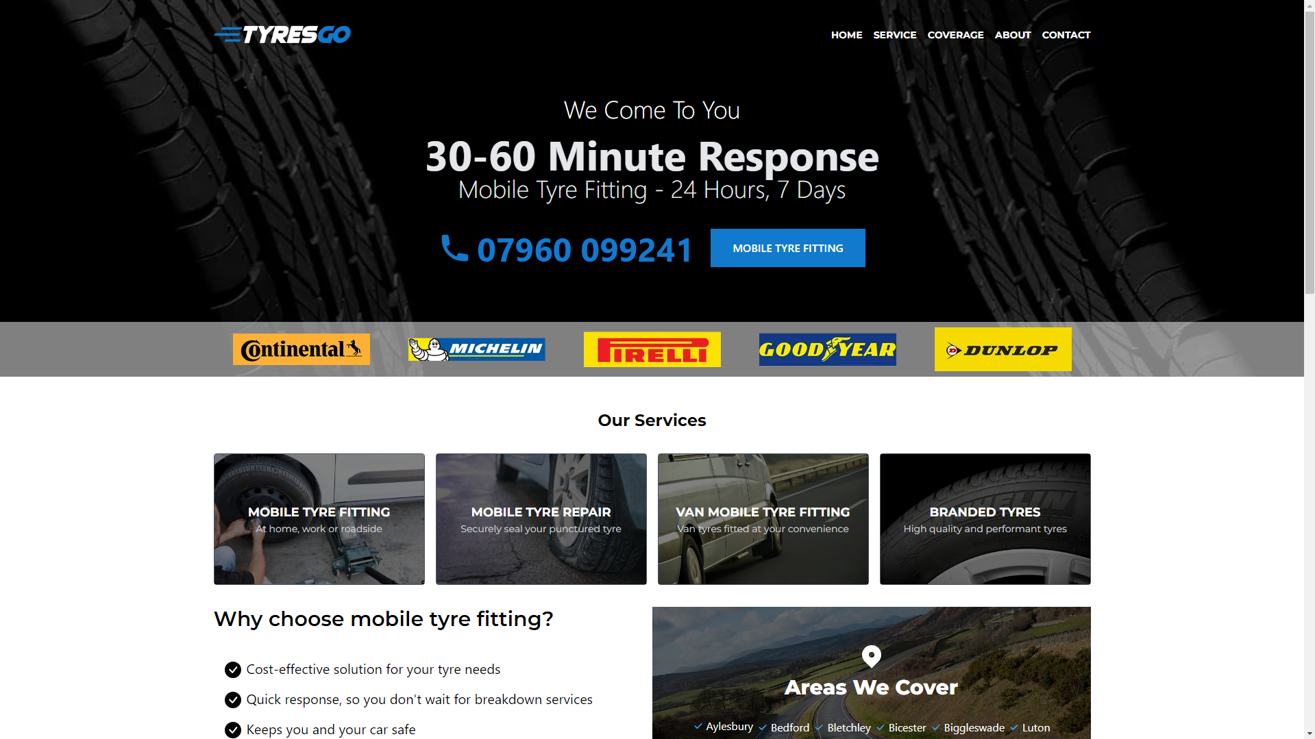 Home page of TyresGo